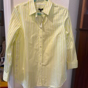 Talbots Lemon Striped Button-Down Shirt
